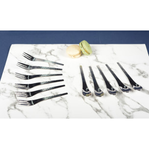 Fourchettes à dessert martelées argent - lot de 6