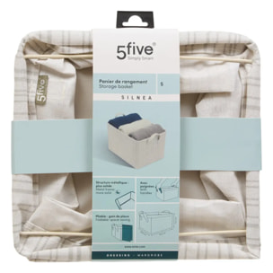 Panier de rangement Silnea rectangulaire 24x25,5cm beige