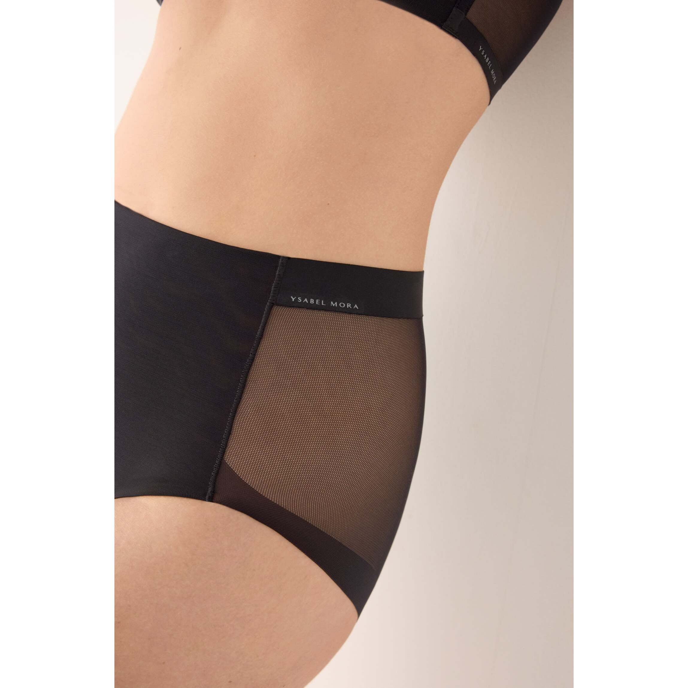 Slip vita alta donna Nero