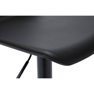 Tabourets de bar design réglables noirs 360° (lot de 2) KRONOS