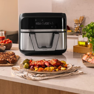 Cecotec Freidora de Aire sin Aceite de 9 L Cecofry Dual 9000 Air Fryer. 2850 W D