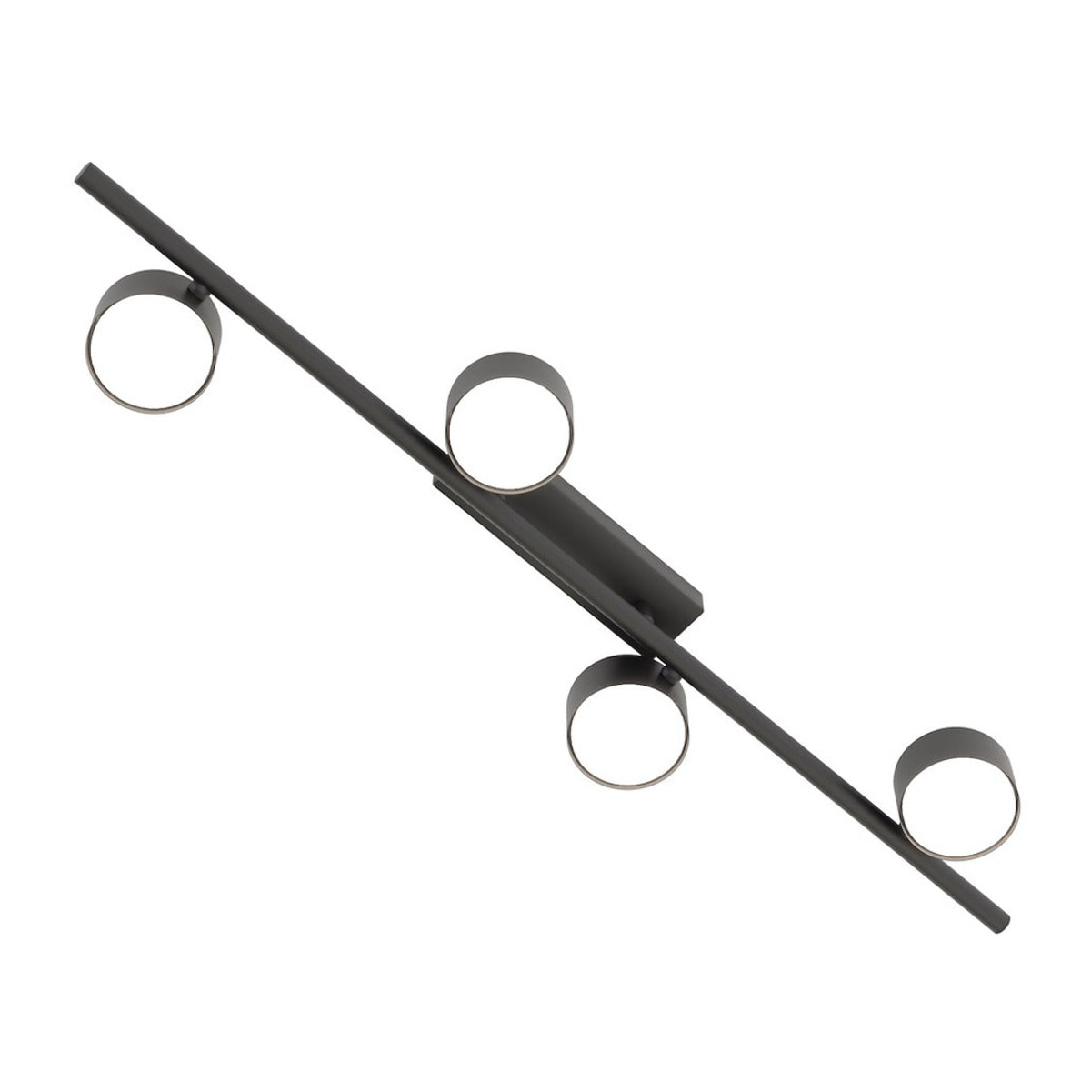 Lampada da soffitto BET 4 in acciaio nero opaco