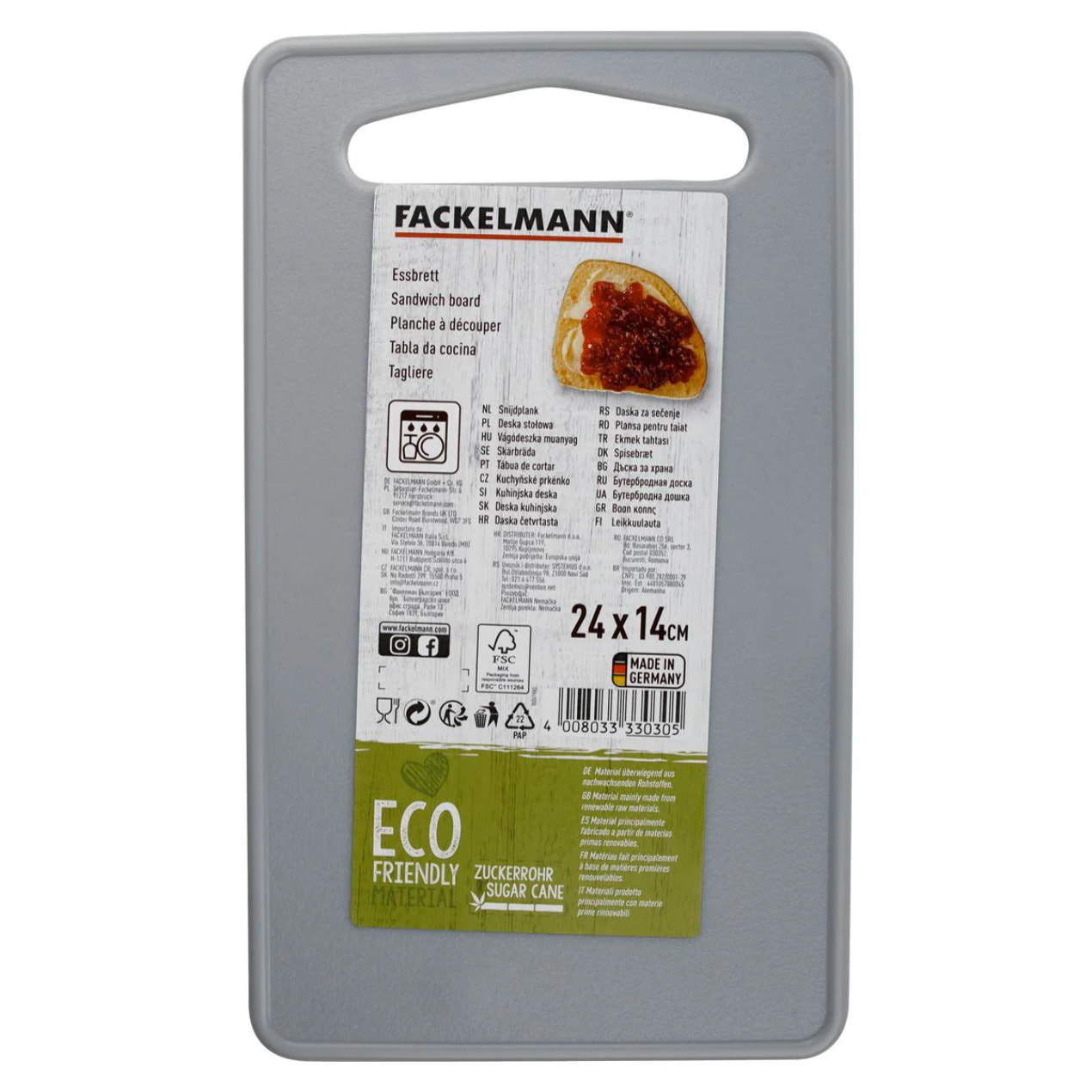 Petite planche à découper en bioplastique 24 x 14 cm Fackelmann Nature