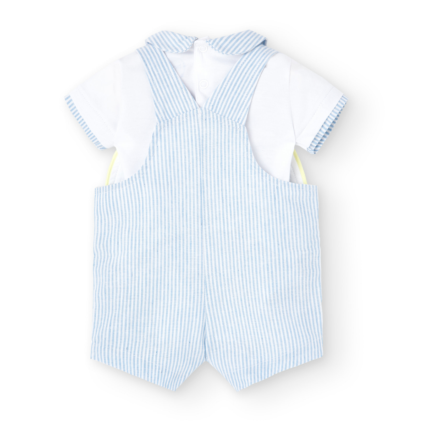 Conjunto combinado bebé niño, estampado rayas, azul claro