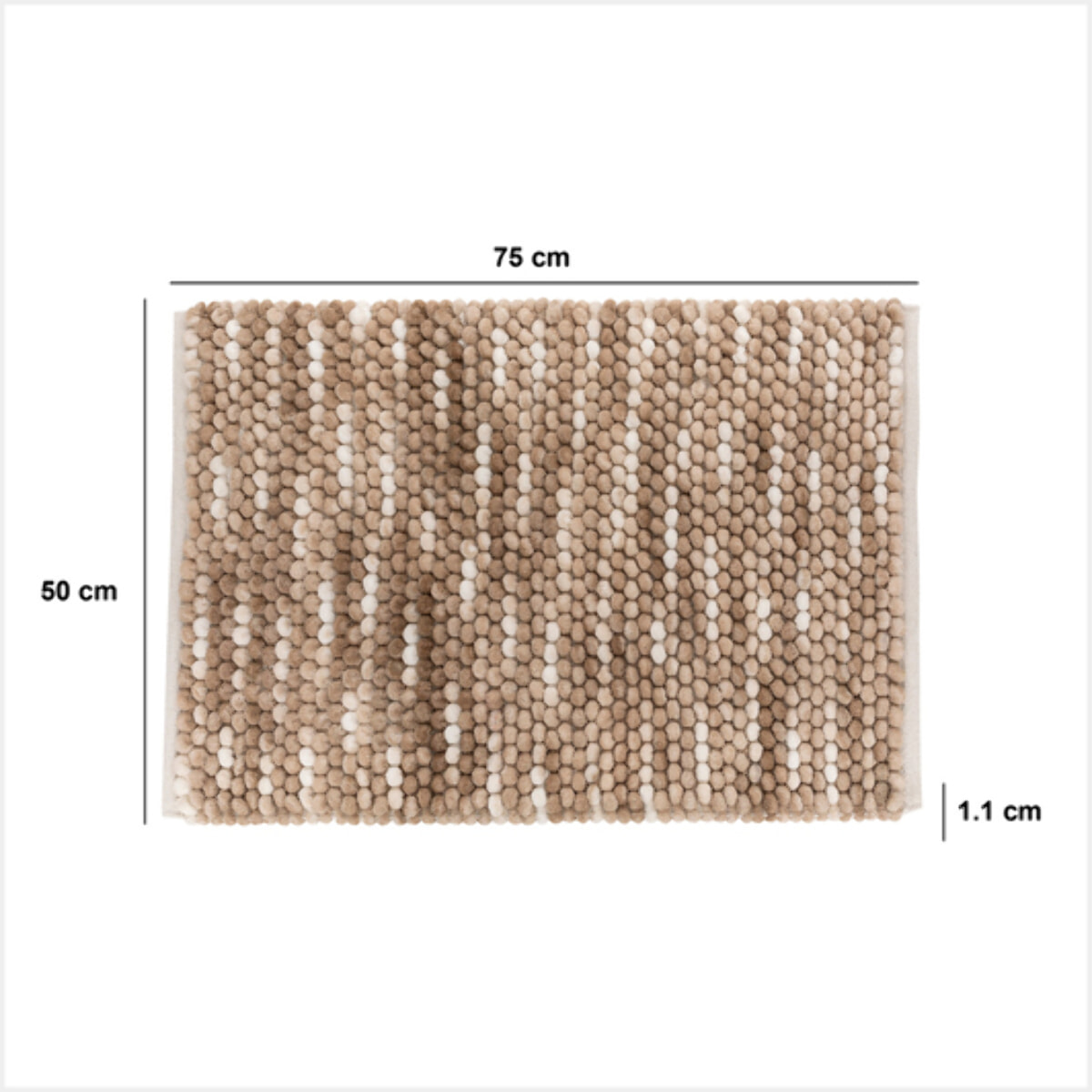 Tapis de bain boule en coton beige 75x50cm
