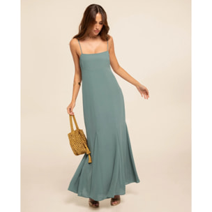 Vestido largo corte imperio con godets