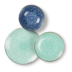 Servizio piatti 18 pezzi Excelsa – Versailles Azzurro, Stoneware Blu