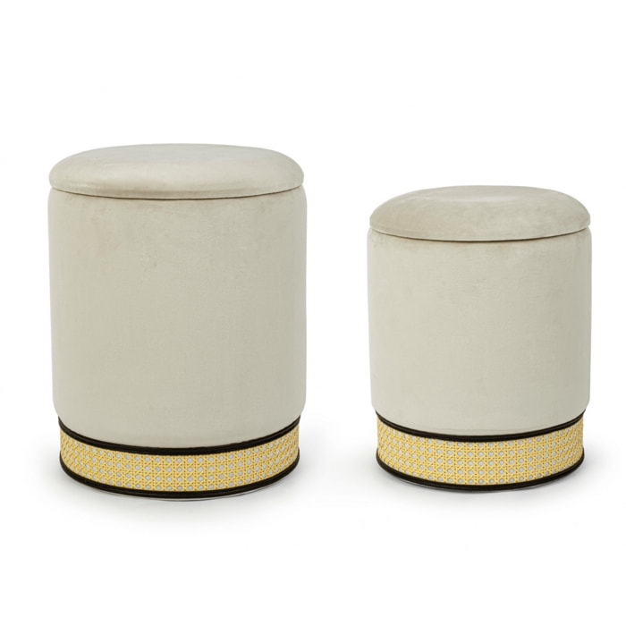 Set di 2 pouf MILENA naturale