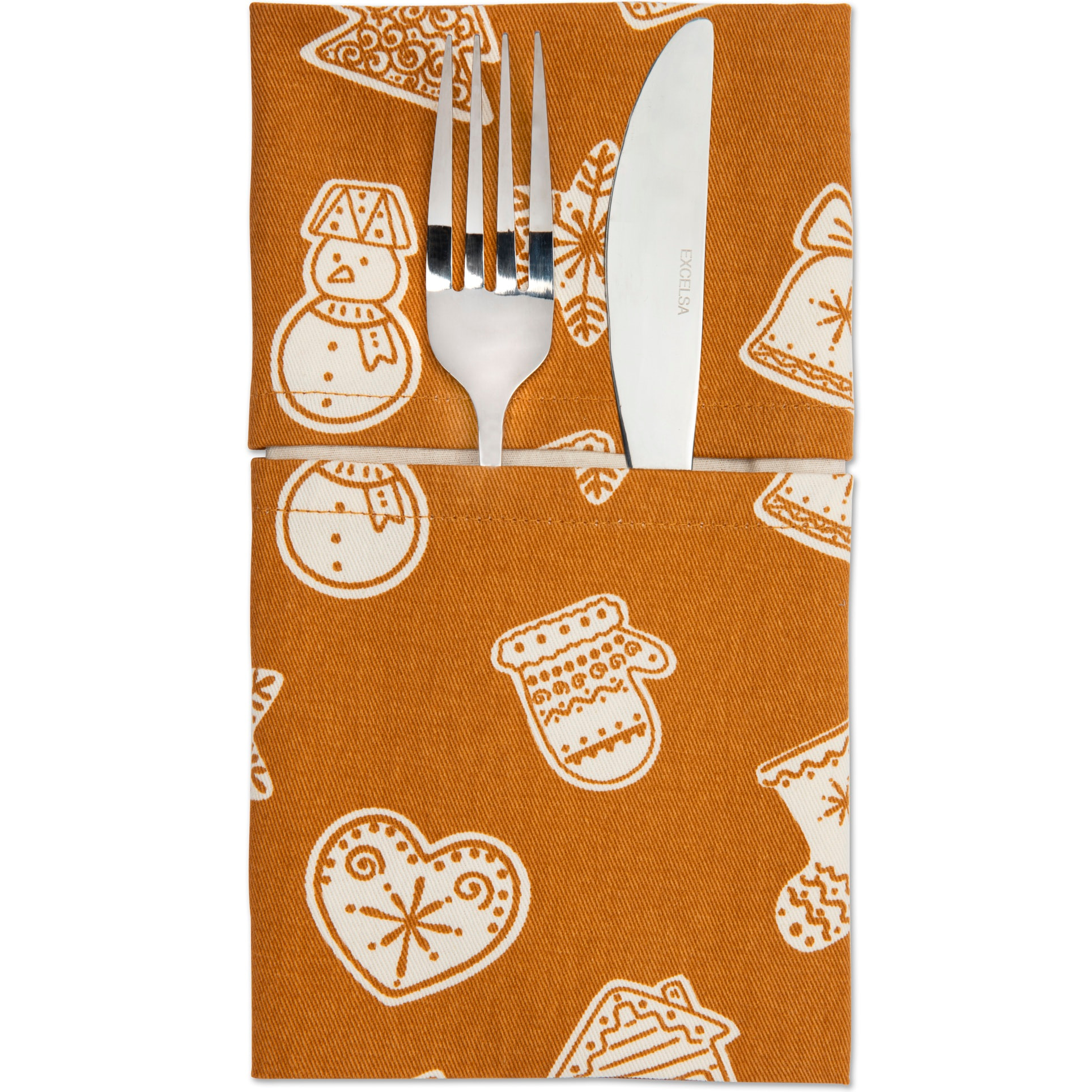 Set chemin de table avec 2 serviettes Excelsa – Wonderful Ginger, Coton multicolore