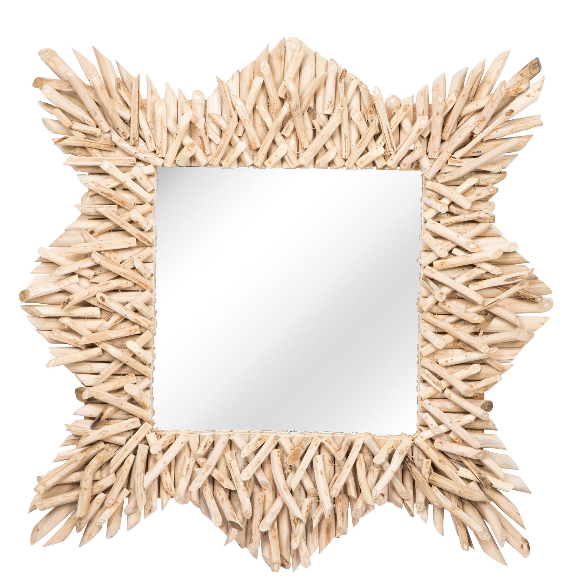 Miroir en branches de teck 80cm