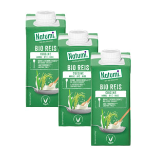 Pack x3 Crema para cocinar de Arroz Liquida Bio Natumi 200 ml
