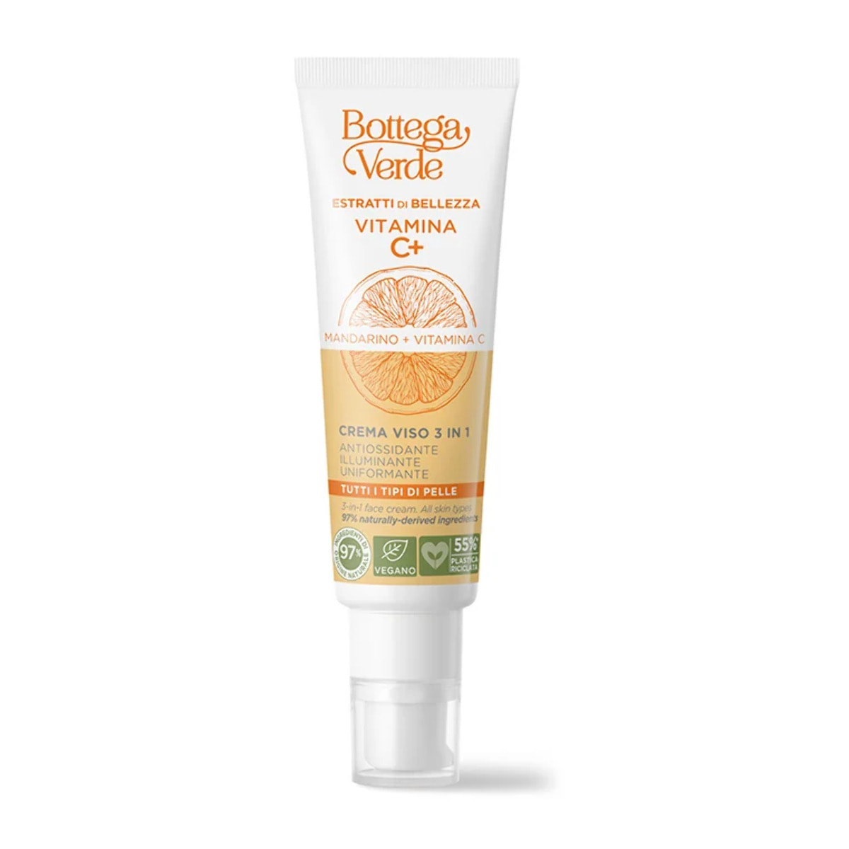 Estratti di bellezza - Vitamina C+ - Crema facial 3 en 1 - Mandarino + Vitamina C - antioxidante, iluminadora, unificadora (50 ml) - todo tipo de pieles