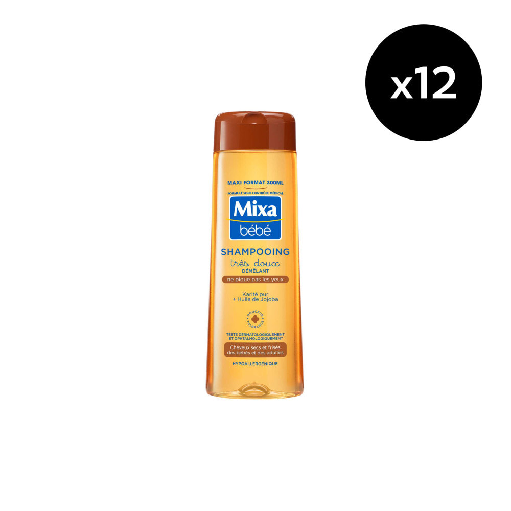 Lot de 12 - Mixa Bébé Shampooing Démêlant Très Doux Karité 300ml