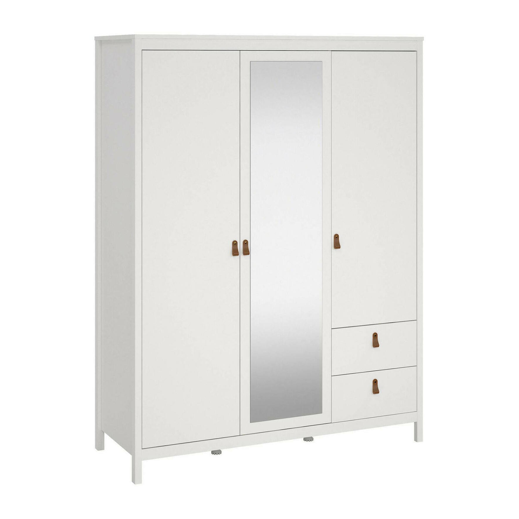 Guardaroba 3 ante Rufina, Mobile camera da letto, Cabina armadio portabiti, Armadio appendiabiti, 150x58 h199 cm, Bianco