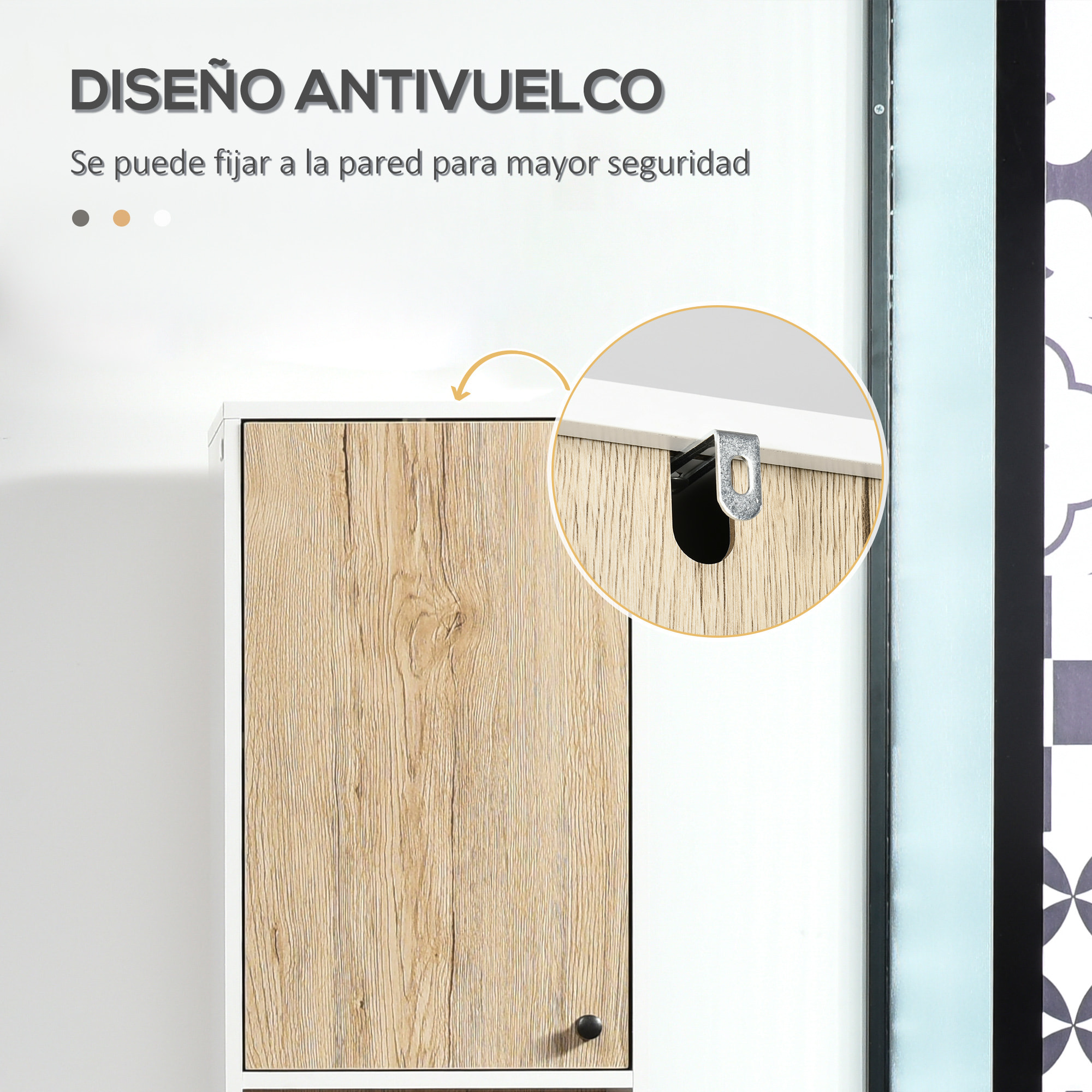 Armario Alto de Baño con 2 Puertas y 6 Estantes para Ducha Aseo 30x31,5x169 cm