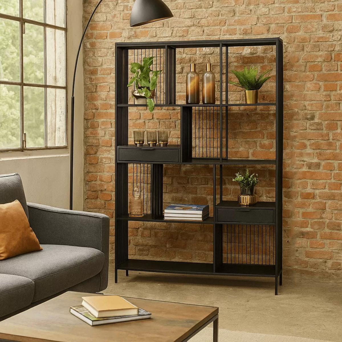 Étagère Bologna noire 200x125cm Kare Design