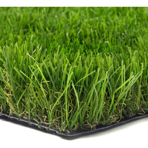 Prato Sintetico Erboso Realistica Giardino 4 Sfumature Sintetico Anti UV Atossico Drenante Ideale Per Piscina Terrazzo (50mm 1x15mt 15mq)