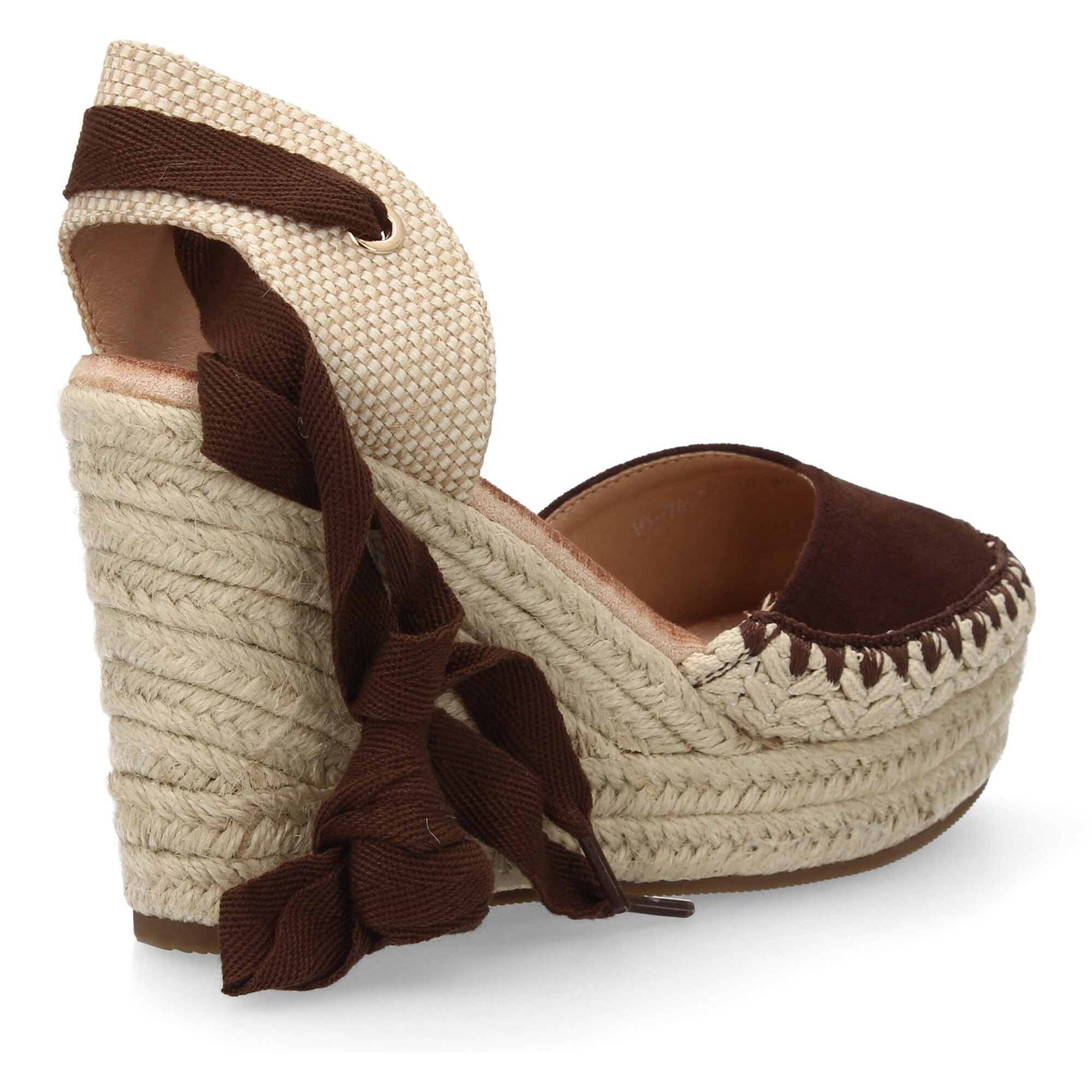 Sandalia de Mujer con Cuña de Yute, Comodas y Elegantes, Diseño Moderno con Cintas