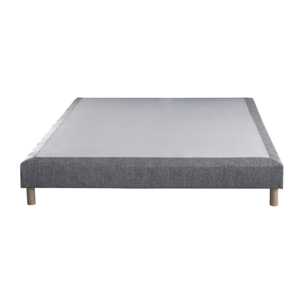 Sommier tapissier déco CRÉPUSCULE, bois massif, 12 cm - gris souris