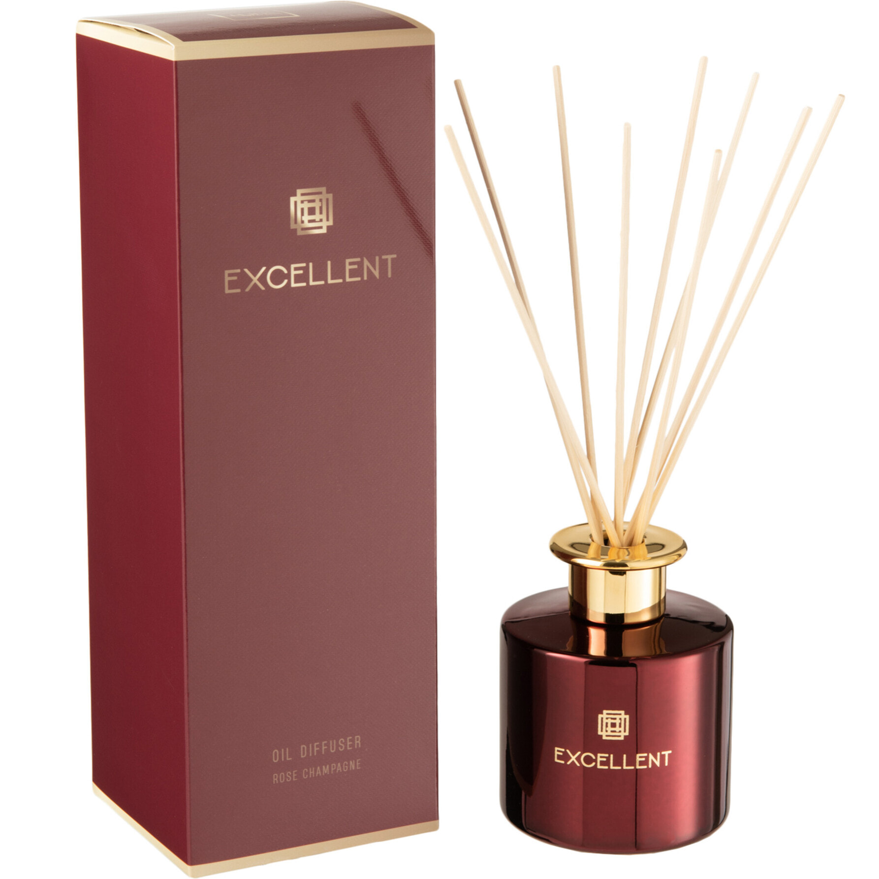 J-Line Bâtonnets parfumés Excellent - Rose Champagne - verre - rouge