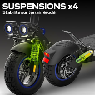 Trottinette Électrique UrbanGlide eCross ONE Bleu – 48V 10,4Ah – Autonomie 50km – Tout-Terrain