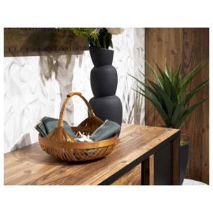 Panier Rond avec Anse et Tressage Artisanal en Bambou - CATANIA
