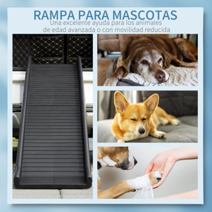 Rampa Plegable para Perros con Alfombra Antideslizante para Coche 155x39x14 cm