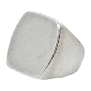 Anillo Sello rectangular "Gloria Mago" plata chapado 7micras T15