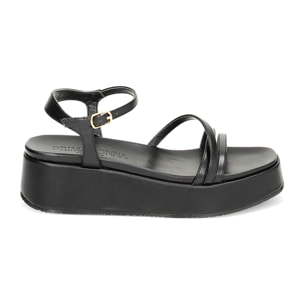Zeppe nere, platform 5 cm