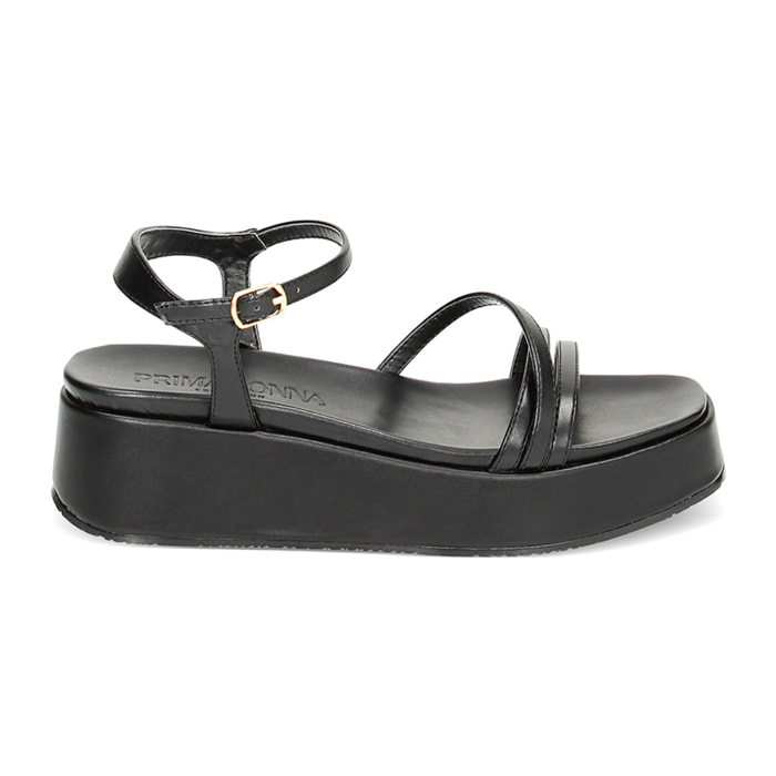 Zeppe nere, platform 5 cm