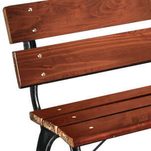 Hyde Park Junior - Panchina da giardino in legno impregnato e ghisa. Panca per esterno 2 posti. 122x60xH72 cm