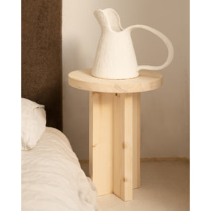 Table de chevet en bois massif ton naturel 45x35cm Hauteur: 45 Longueur: 35 Largeur: 35