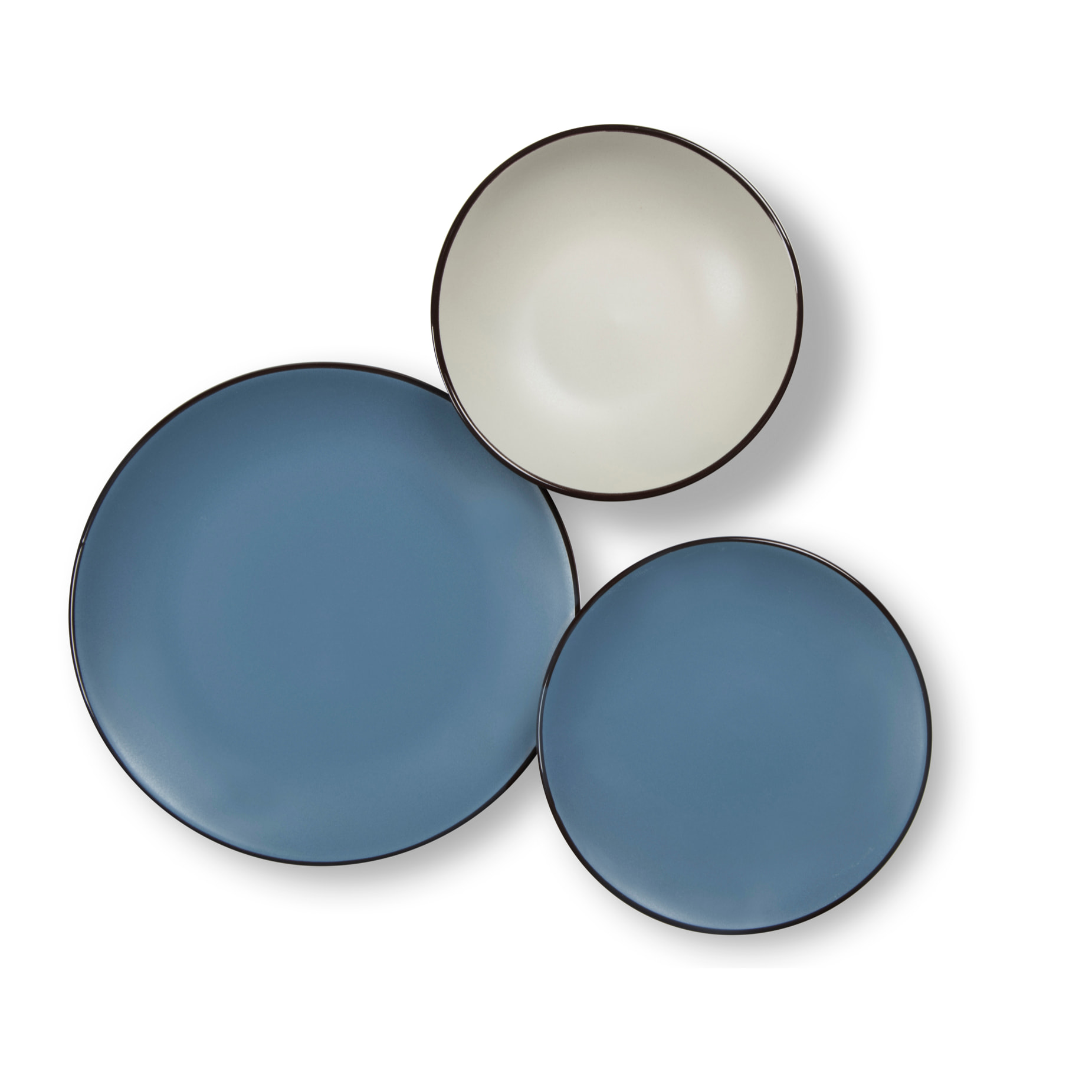 Service 18 assiettes Excelsa Blue Moon, stoneware, bleu