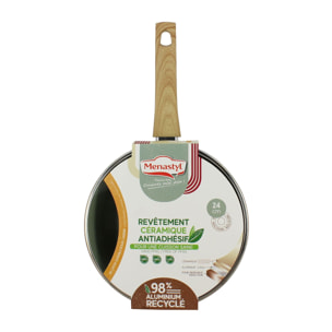 Sauteuse 24cm avec revêtement céramique céladon - tous feux COLORAMA