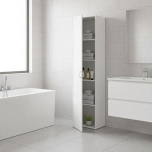 Armadio Con 1 Anta Multiuso Armadietto Design Moderno Salvaspazio Con Ripiani Interni Ingresso Camera Da Letto Lavanderia 39.4x41.5x175.4 Cm Bianco