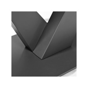 Table extensible ovale 120/180 en céramique effet bois - VESSEL