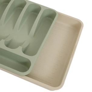 Range-couverts Poly extensible 6 compartiments vert