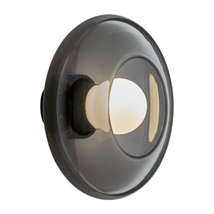 LEDS C4 Trip Glass - Aplique de Pared Interior E14 Aluminio Negro y Cristal