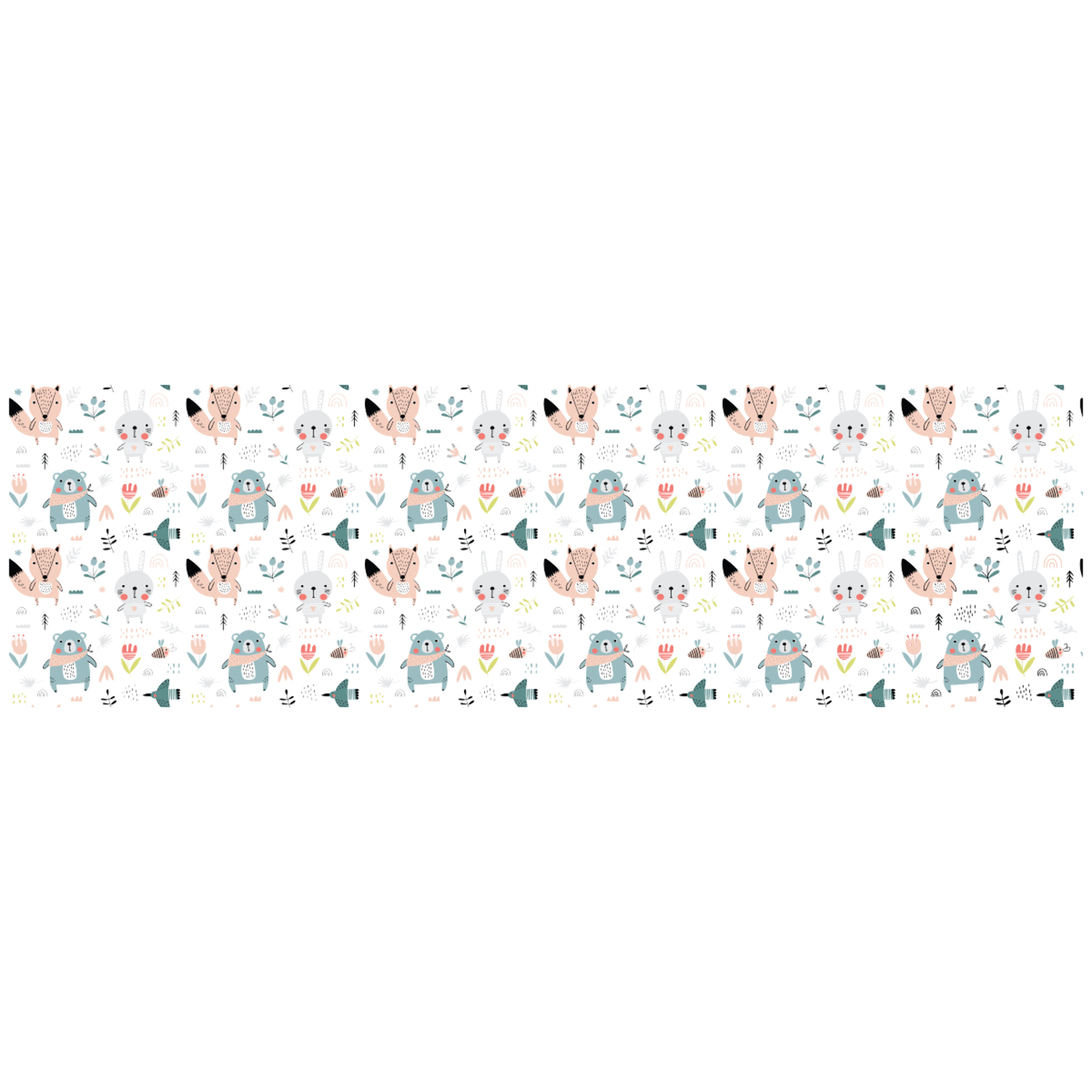 Rouleau revêtement adhésif vinyle au mètre - Sticker lavable Cuisine Meuble Armoire Porte - ANIMAUX DES BOIS