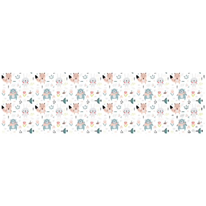 Rouleau revêtement adhésif vinyle au mètre - Sticker lavable Cuisine Meuble Armoire Porte - ANIMAUX DES BOIS