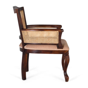 Sillón de Madera de Acacia 64 Cm Estilo Rústico Vintage