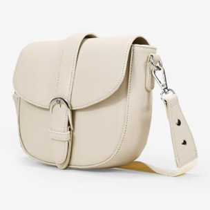 Bolso bandolera gris con solapa