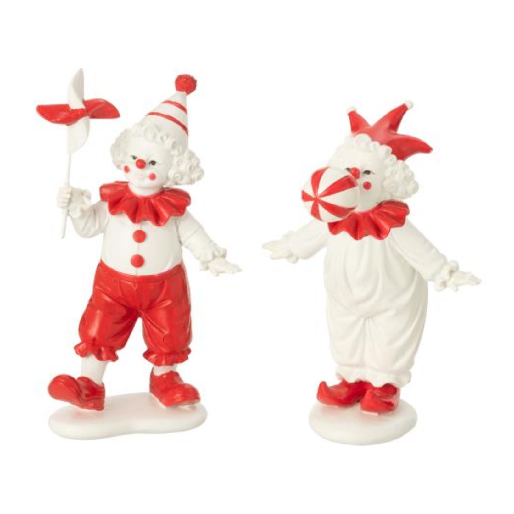 J-Line figurine Clown Ballon + Jeux - polyrésine - rouge/blanc - 2 pcs