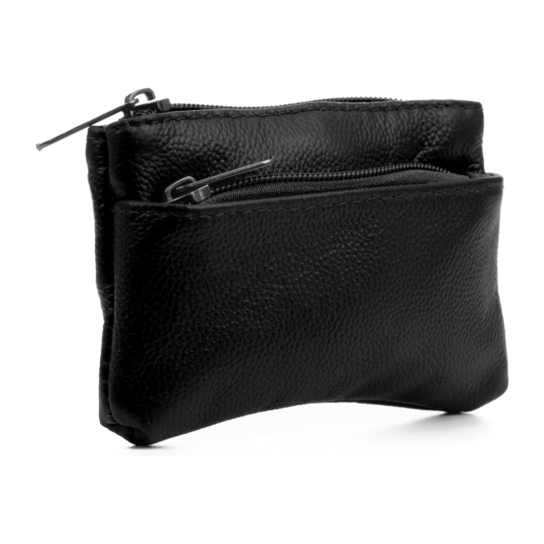 Atrani portamonedas con doble compartimento de piel Dollaro. Llavero interior.