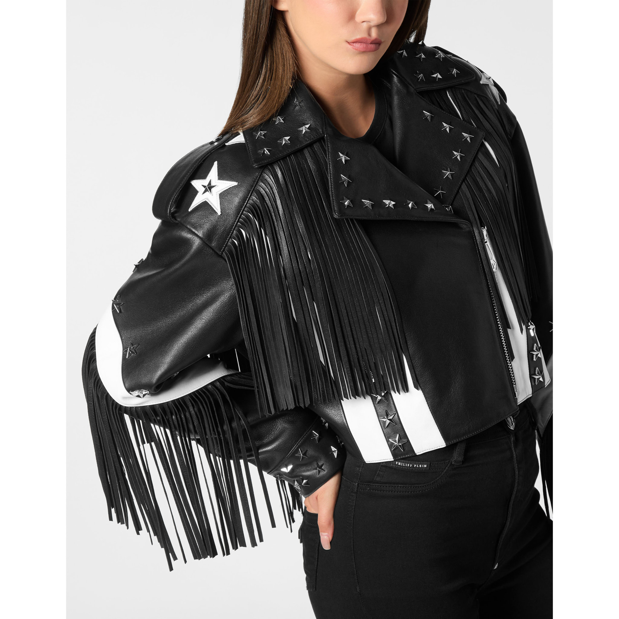 PHILIPP PLEIN Biker de cuero