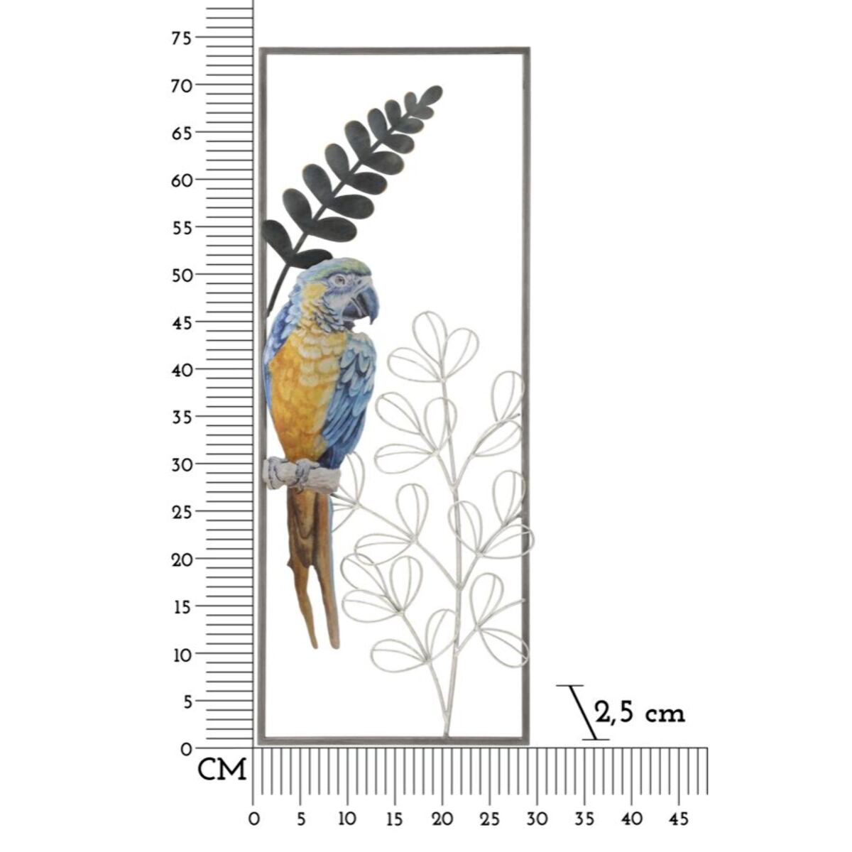 PANNELLO IN FERRO PARROT CM 28,6X2,5X74,3