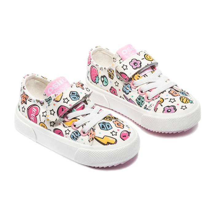 Sneakers bianche in tela per bambini