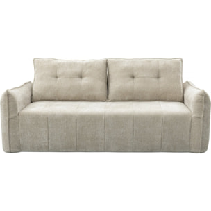 Canapé droit en tissu texturé "Silvano" - 3 places - Beige