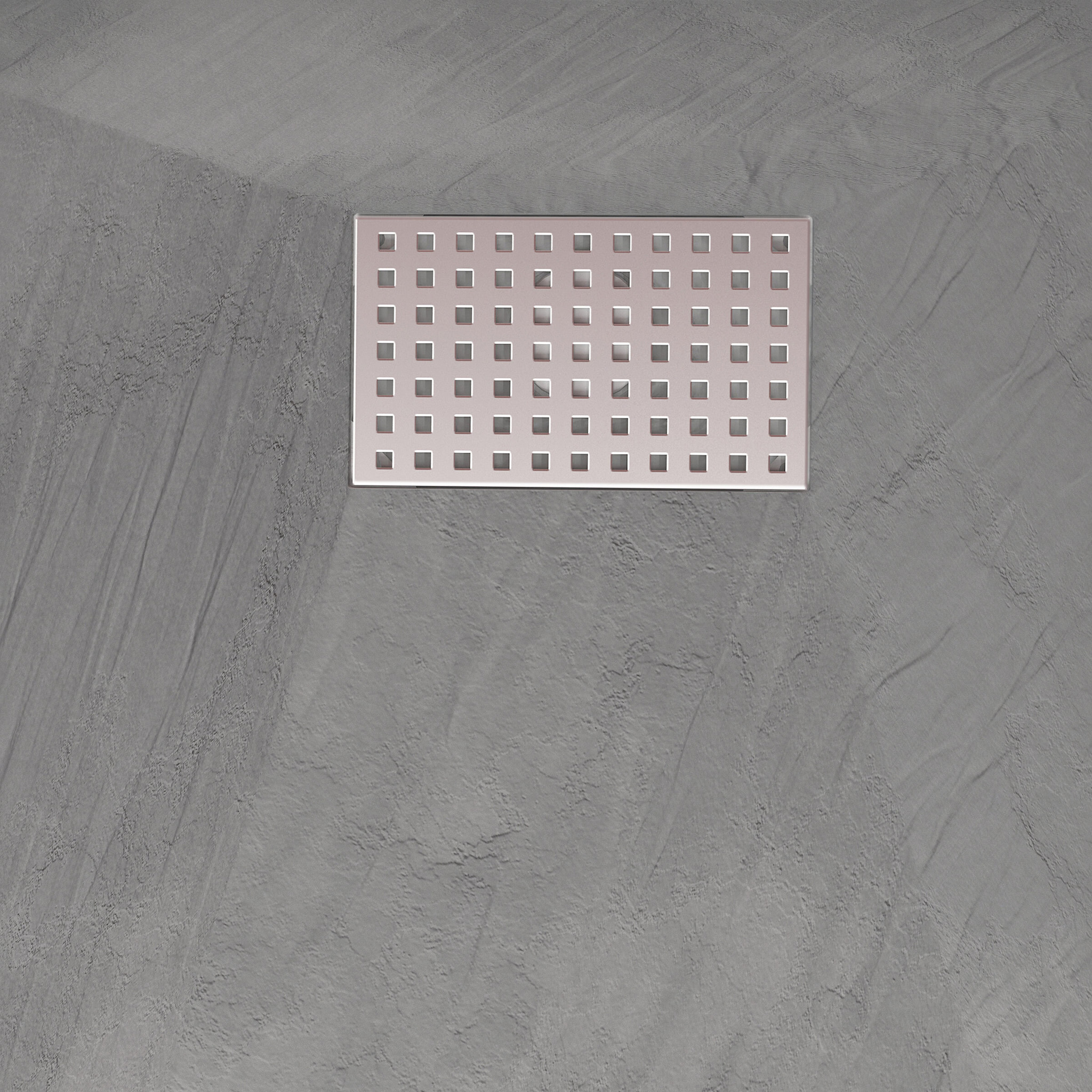 Receveur de douche Gris Effet Pierre 80x120 cm et Grille décor Perforée en Inox