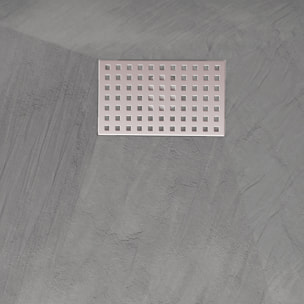 Receveur de douche Gris Effet Pierre 80x120 cm et Grille décor Perforée en Inox